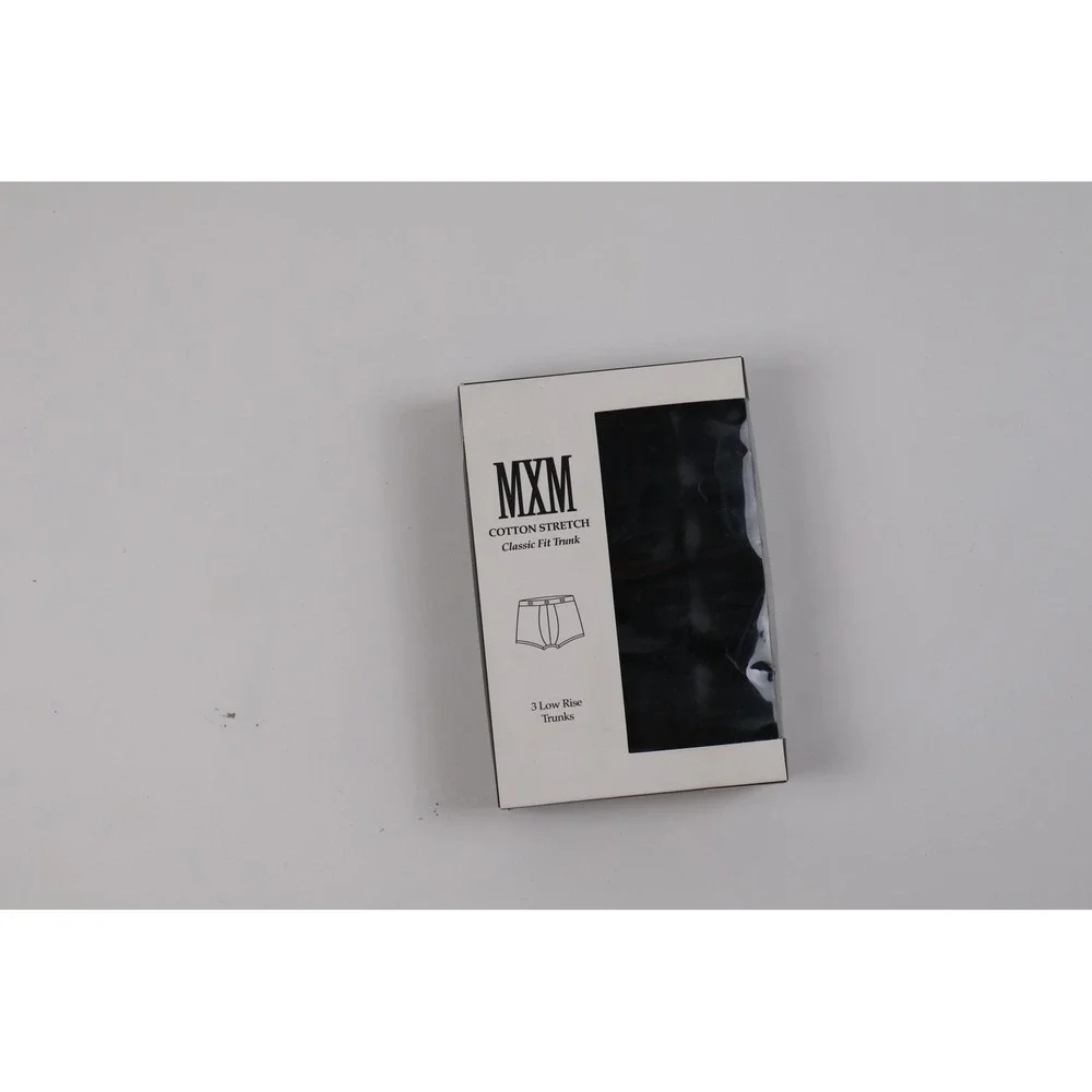 MXM Trunks Cotton Stretch Classic Fit 3-Pack Black Large NEW